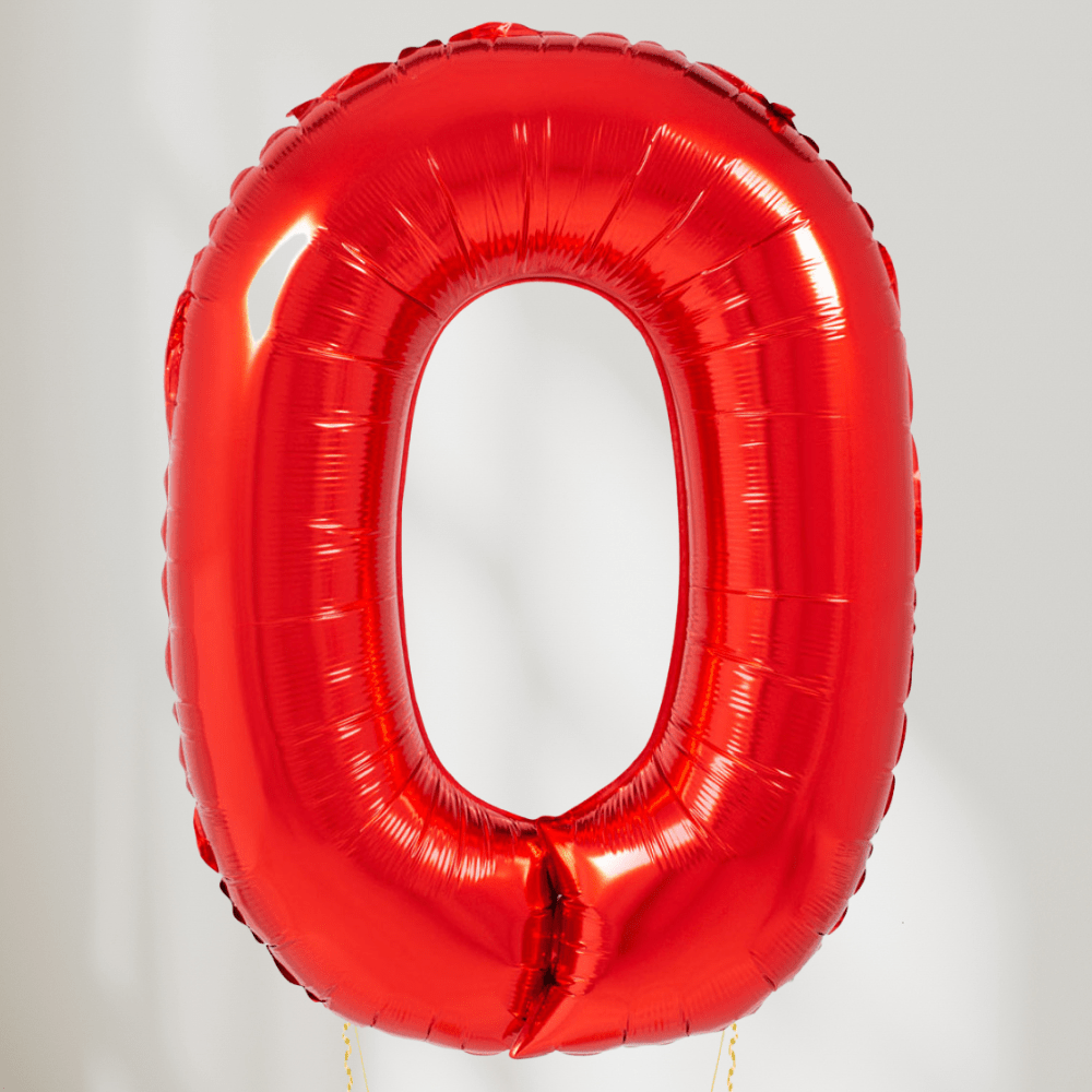 Tallballong Rød - Velg Ditt Tall - Ballonglevering.no