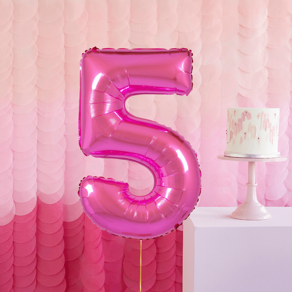 Tallballong Rosa - Velg Ditt Tall - Ballonglevering.no