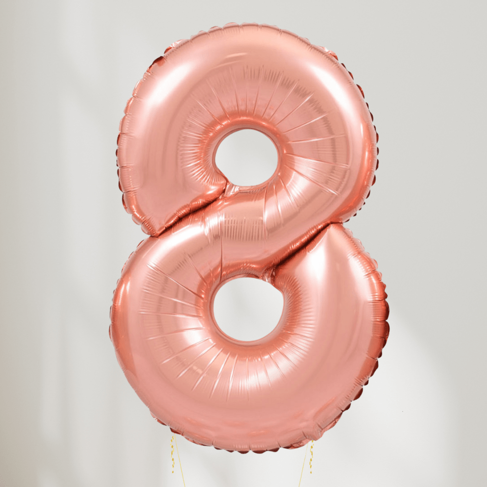 Tallballong Rose Gull - Velg Ditt Tall - Ballonglevering.no