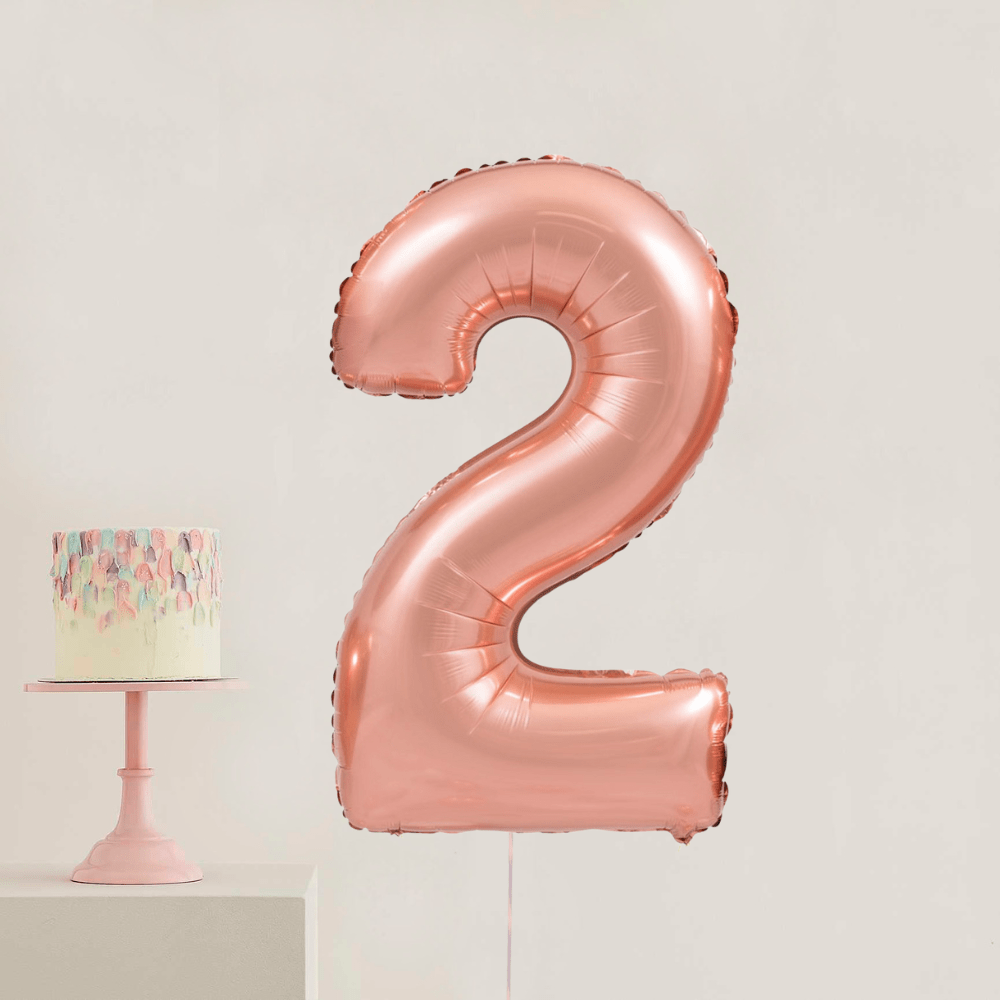 Tallballong Rose Gull - Velg Ditt Tall - Ballonglevering.no