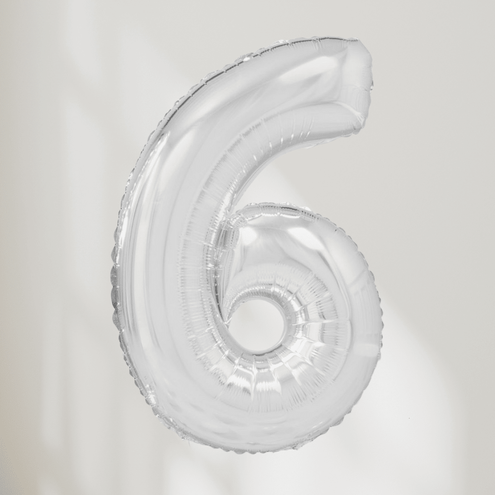 Tallballong Sølv - Velg Ditt Tall - Ballonglevering.no