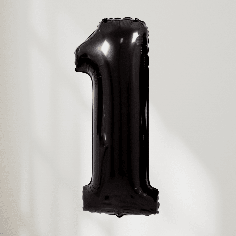 Tallballong Svart - Velgt Ditt Tall - Ballonglevering.no