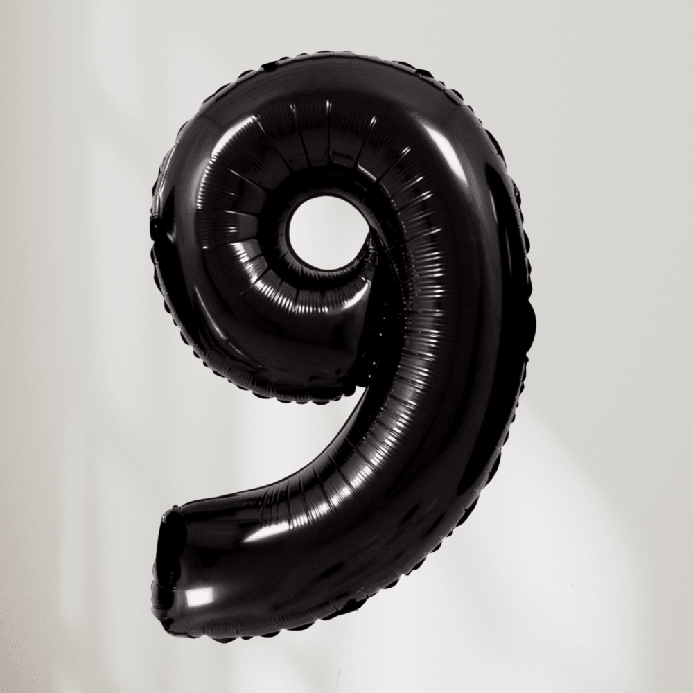 Tallballong Svart - Velgt Ditt Tall - Ballonglevering.no