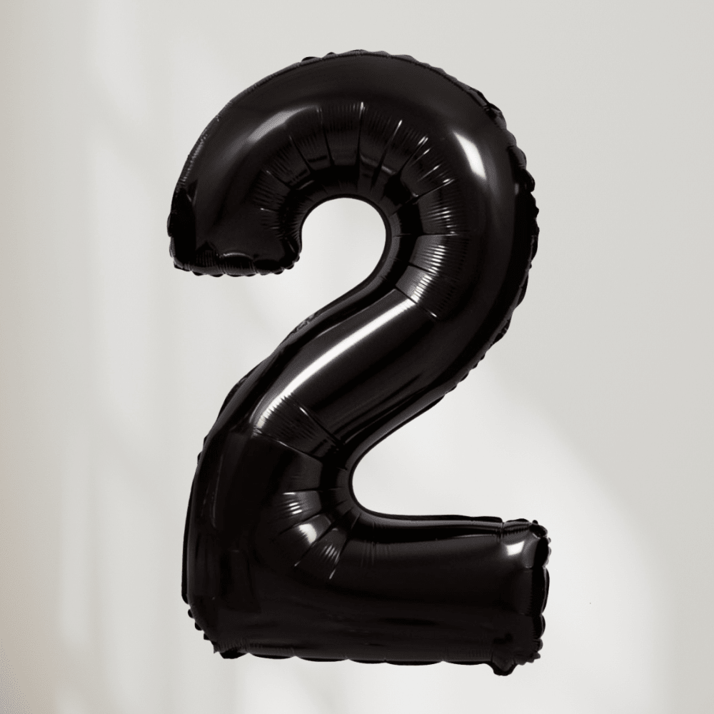 Tallballong Svart - Velgt Ditt Tall - Ballonglevering.no