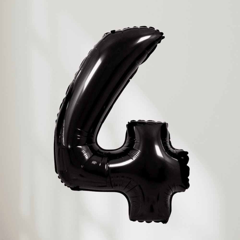 Tallballong Svart - Velgt Ditt Tall - Ballonglevering.no