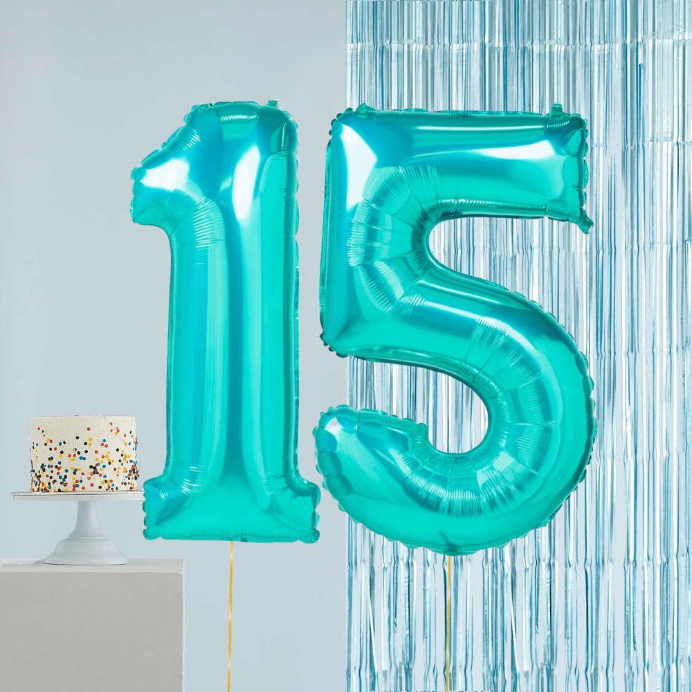 Tallballong Tiffany Turkis - Velg Ditt tall - Ballonglevering.no