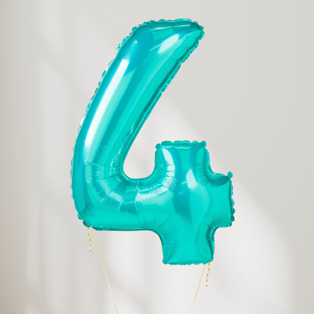 Tallballong Tiffany Turkis - Velg Ditt tall - Ballonglevering.no