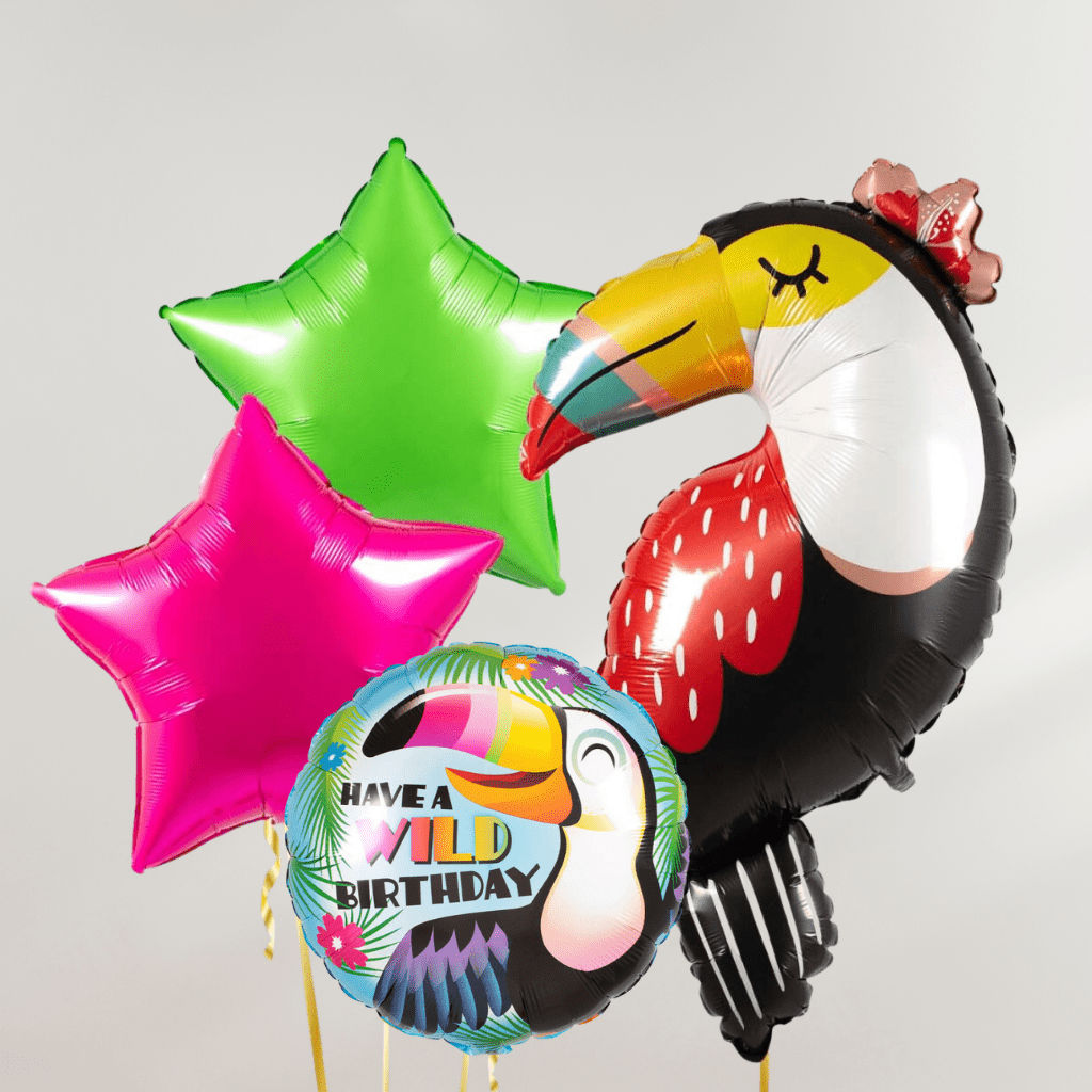 Tropical Toucan Wild Birthday Ballongbukett - Ballonglevering.no